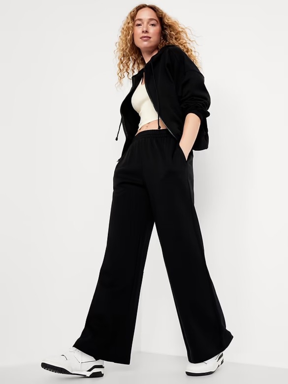 NWT Old Navy SoComfy Fleece Full Zip Hoodie + Extra High Waisted Wide-Leg Pants
